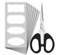 Armiz 100 Pcs Jam Jar Labels with 1 Scissors - White Sticky Labels for Jars Perfectly Sized (8 x 4 cm) - Self Adhesive Easy Peel Off Food Label Stickers Leaves No Residue