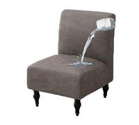 Armless Accent Chair Covers Waterproof, Armless Chair Slipcover Leather, Slipcovers for Dining Room Chairs Without Arms, for Living Room (light gray)