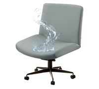 Armless Chair Slipcover, Swivel Task Chair Protector Stretch Criss Cross Chairs Cover, for Living Room Bedroom Accent, Removable, Washable(Gray,M)