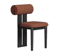 Armless Dining Chair with Backrest, Soft Padded Accent Chair for Dining Room, Study, Coffee Shop, Vanity, Restaurant - Stylish Wooden Legs