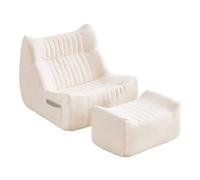 Armless Lounge Chair with Ottoman,Stylish Chenille Accent Sofa for Living Room,Density Foam Cushioning for Ultimate Comfort