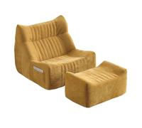Armless Lounge Chair with Ottoman, Stylish Chenille Sofa, Comfortable Density Foam Cushioning for Living Room Furniture, Modern Accent Seating