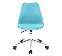 Armless Office Desk Chair with Wheels, Mid Back PU Leather Computer Chair, Adjustable Swivel Task Chair for Home Office - Ergonomic Swivel Desk Chair