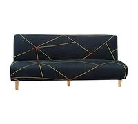 Armless Sofa Bed Cover Spandex Stretch Print Futon Slipcover Non-slip Folding Armless Sofa Cover Seat Couch Protector Fits for 2-3 Seater Folding Sofa Bed without Armrests, 180-210cm (Printed 1)