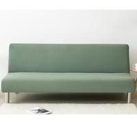 Armless Sofa Bed Cover - Stretch Slipcover for Folding Sofa without Armrests, Washable Protector for 2/3 Seater, Ideal for Homes with Pets or Kids, 14 Colour Options (Pine Green, 150-190cm)