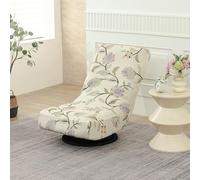 Armless Swivel Floor Chair Cover - Folding Reclining Sofa Slipcover with Printed Stretch Fabric Removable Furniture Protector for Reading Gaming Meditation Living Room Dorm Hotel (#6,One Size)