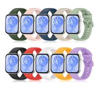 ARMMOOE 10 Pack Sports Straps for Huawei Watch Fit 3 Bracelet, Breathable, Soft Silicone Band Replacement Straps