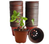 Armo 100 Pack Plastic Plant Pots 10CM Seed Seedling Flower Vegetable Herbs Growing Greenhouse Plant Pot