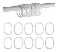 Armo® 24 x Plastic C Shaped Shower Curtain Hooks White Bathroom Rod Shower Hooks Rings 24 Pack