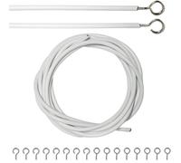 Armo® 2M Net Curtain Wire And Hooks Set Multipurpose 2 Meter Long Window Net Curtain Wire With 8 Eyes & 8 Hooks