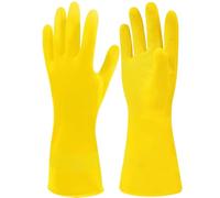 Armo® 4 x Medium Household Dishwashing Cleaning Gloves, 4 Pairs Heavy Duty Waterproof Yellow Rubber Gloves For Cleaning, Bathroom & Dishwashing
