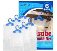 Armo® 6 x Hanging Wardrobe Dehumidifier Bag 230g Mould Mildew Condensation Absorber For Wardrobe, Bedroom, Office, Kitchen, White