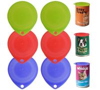 Armo® 6 x Leakproof Plastic Can Lids For Can Tins Silicone Tin Covers For Food Storage Reusable Can Cover Fit For All Cans Pet Food, Soups, Beans Canned Airtight Food Covers Pack Of 6
