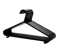 Armo® Black Plastic Coat Hangers, 25 Pack with Suit and Trouser Bar, Foldable, Standard Size for Clothes Storage, Wardrobe Rail Rack