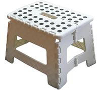 Armo® Folding Stool Step Down Footstool With Carry Handle Compact Foldable Foot Stool DIY Footstool Ladder MAX Weight 150KG (White)