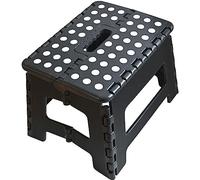 Armo Folding Stool With Carrying Handle - Compact Foldable Footstool Ladder - Maximum Weight 150kg (Black)