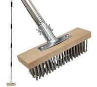 Armo® Heavy Duty Telescopic Patio Deck Garden Wire Broom Cleaner Scrubber Garden Brush For Removing Weed Moss Algae 170CM