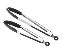 Armo® Stainless Steel Kitchen Tongs Locking Metal Food Tongs 9 INCH & 12 INCH BBQ Air Fryer Salad Pasta Kitchen Tongs Pack of 2