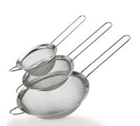 Armo® Stainless Steel Sieve Pack of 3 8cm, 12cm, 18cm Temperature Proof Kitchen Sieve Colander Set