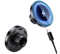 ARMOLABX Magnetic Wireless Charging Phone Holder with 17mm Ball Socket for MagSafe, Magnetic Ball Mount Adapter Fits 17mm/0.67inch Ball Joint Car Phone Holder for iPhone 17/16/15/14/13/12 Series