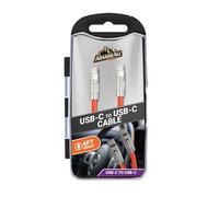 Armor All 6ft Rugged USB-C Cable - Durable, Fast Charging, and Data Sync, Male USB-C to Male USB-C Rugged Design, Universal Compatibility for Smartphones, Tablets, Laptops, and More