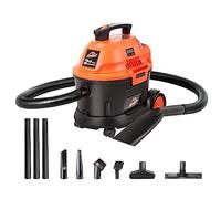 Armor All AA255W 2.5 Gallon Wet/Dry Vac 2.0 Peak HP Shop Vacuum with Nozzles & Brush, 2.5-Gallon, Orange/Black