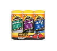 Armor All Car Interior Cleaning Wipes Pack for Dashboard, Glass & All Around Interior, Set of 3 x 30 Wipes (90 Total Wipes)