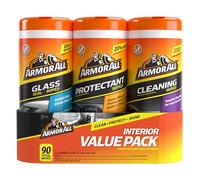 Armor All Protectant, Glass and Cleaning Wipes, Wipes for Car Interior and Car Exterior, 30 Count Each (Pack of 3)