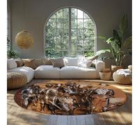 Armor Chamber Fantasy 1866 by Adolph Menzel Circle Rugs Retro Foldable Low Pile Round Carpet for Living Room Office Study Home Floor 122cm(Round)