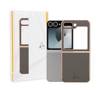 Armor Leather Case for Samsung Galaxy Z Flip 6 (Antique Tin Grey)