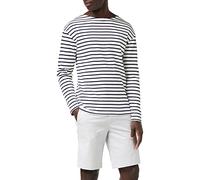 Armor Lux Men's 1525 Striped Long Sleeve T-Shirt, Blanc (400 Blanc/Navire), Medium (Manufacturer size: 3)