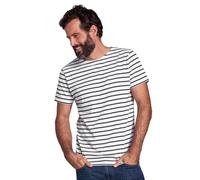 Armor Lux Men's Hoedic T-Shirt, Multicolour (Blanc/Navire 400), XX-Small (Size: 2XS)