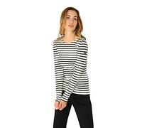 Armor Lux Women's 4277 T-Shirt, Multicolour (Nature/Rich Navy Bi7), Medium (Size: 2)
