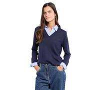 Armor Lux Women's Fleurs Sweater, Seal Stripe Light Blue, 3XL