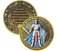 Armor of God Challenge Coin 1.57" Zinc Alloy with Protective Case - Ephesians 6:11 Verse Back, Christian Pocket Token for Courage, Spiritual Warfare and Daily Faith