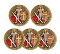 Armor of God Challenge Coin with Prayer Ephesians 6:11 - Inspirational Christian Medallions(Pack of 5)