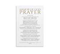 Armor Of God, Christian Spiritual Warfare Prayer Wall Art - Victorious Christian Living Quotes Prints Posters Canvas Wall Art Oil Paintings Deco Unfra