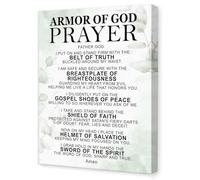 Armor of God Prayer Wall Art,Scripture Religious Canvas Wall Decor for Christian Home Office Church 11x15 Inch (Sage Green Eucalyptus)