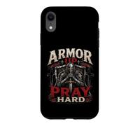 Armor Up Pray Hard Christian Warrior Knight Faith Case for iPhone XR