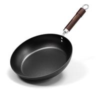 Armorbear Carbon Steel Frying Pan, Pre-Seasoned 28 cm Cooking Skillet Wooden Handle, PFAS & PFOA-Free, Nitrided Black Fry Pan for Kitchen, Camping, Chef Use