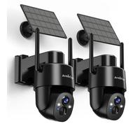 Armorcope 2Pack 2K HD Solar Security Cameras Wireless Outdoor, 360° PTZ View Outdoor Cameras for Home Security,Color Night Vision with Spotlight, 2-Way Audio,Motion Alarm, IP65 Waterproof