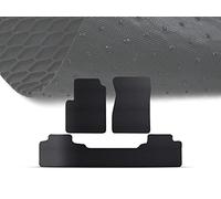 Armordillo Honeycomb Hex All Weather Rubber Car Floor Mats 3 Pieces|Compatible with 2014 2015-2018 Chevy Silverado GMC Sierra / 2019 1500 LD Limited Double Cab with Bucket Seats|8739662|Black