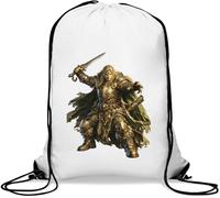 Armored elf warrior preparing attack Gym Sack Casual Drawstring Bag White