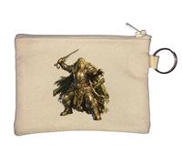 Armored elf Warrior preparing Attack Key Chain Coin Purse Beige