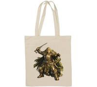 Armored elf warrior preparing attack Natural Cotton Tote Bag White