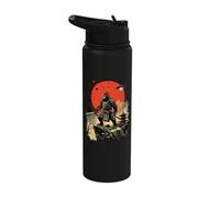 Armored Gorilla Japanese Warrior Scene Art Stainless Steel Insulated Water Bottle