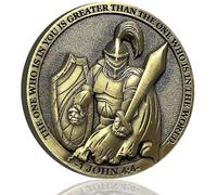 Armored Knight Christian Challenge Coin I Can Do All Thing Through Christ Bible Verses Gift Coin Collections