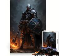 Armored Knight with Axe And Shield Jigsaw for Teenagers1000 Pieces Think Sharper Stress Free Home Fun Christmas Idea (38x52cm)
