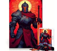 Armored Knight with Fiery Sword And Sacred Flame 1000 Piece Jigsaw Puzzle for Adults Creative Fun Sharp Color Fun Challenge Birthday Art Gift (38x26cm)