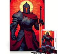 Armored Knight with Fiery Sword And Sacred Flame 1000 Piece Jigsaw Puzzles for Adults Stress Free DownTime Game Enjoyable Challenge Nice Art (50x75cm)